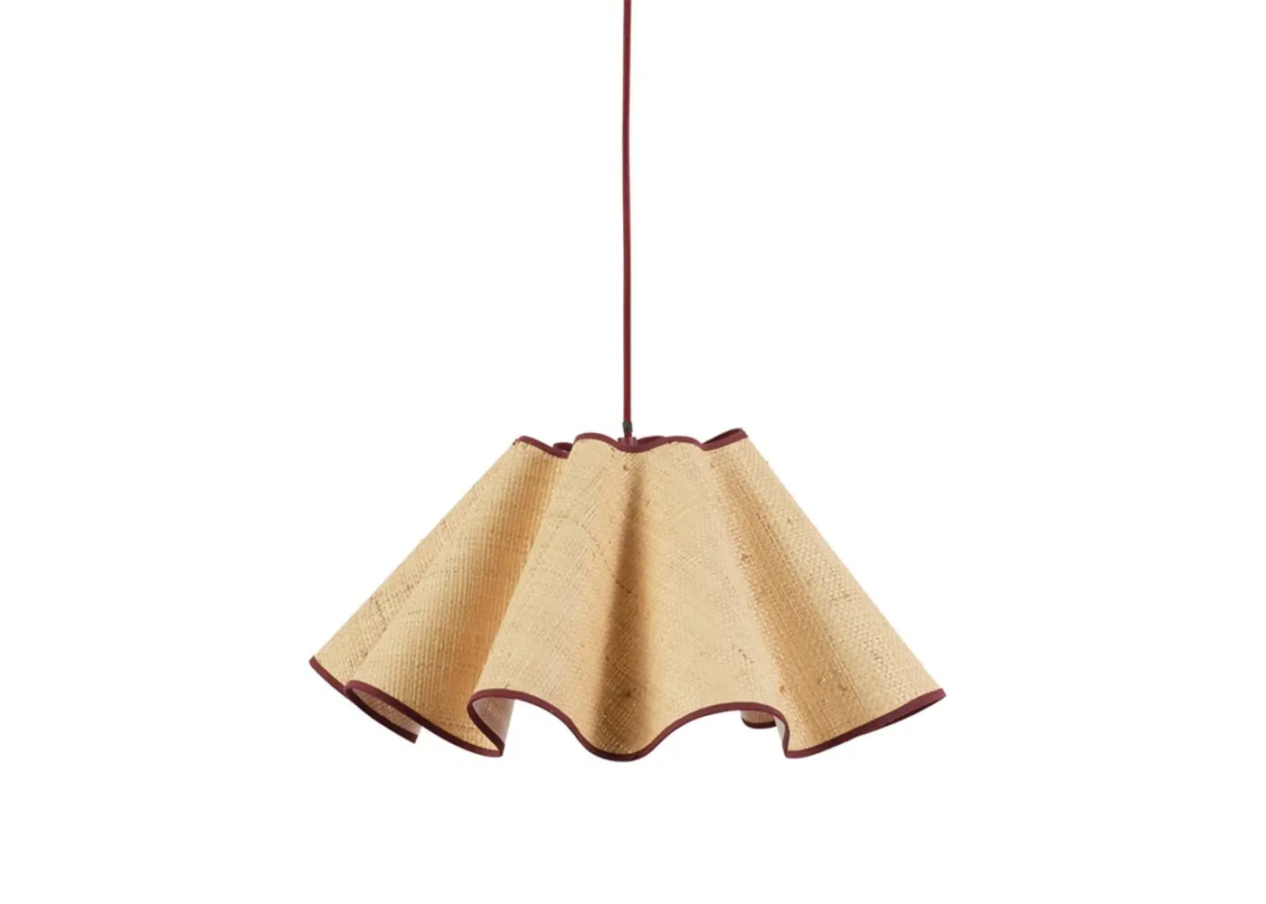 Raffia Pendant Light - Burgundy image