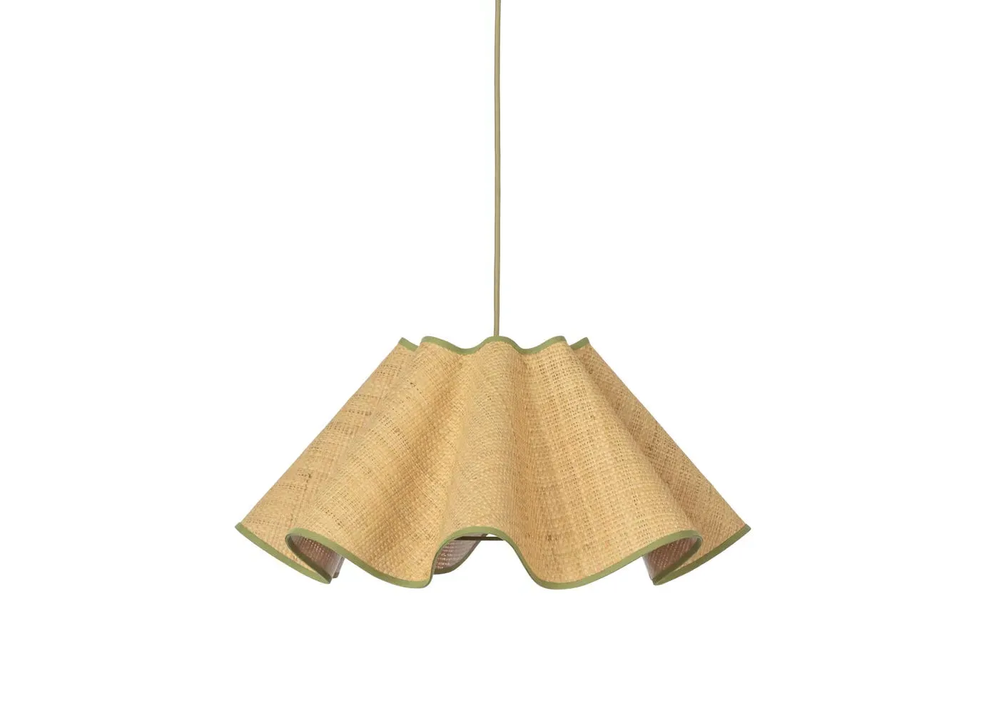 Raffia Pendant Light - Green