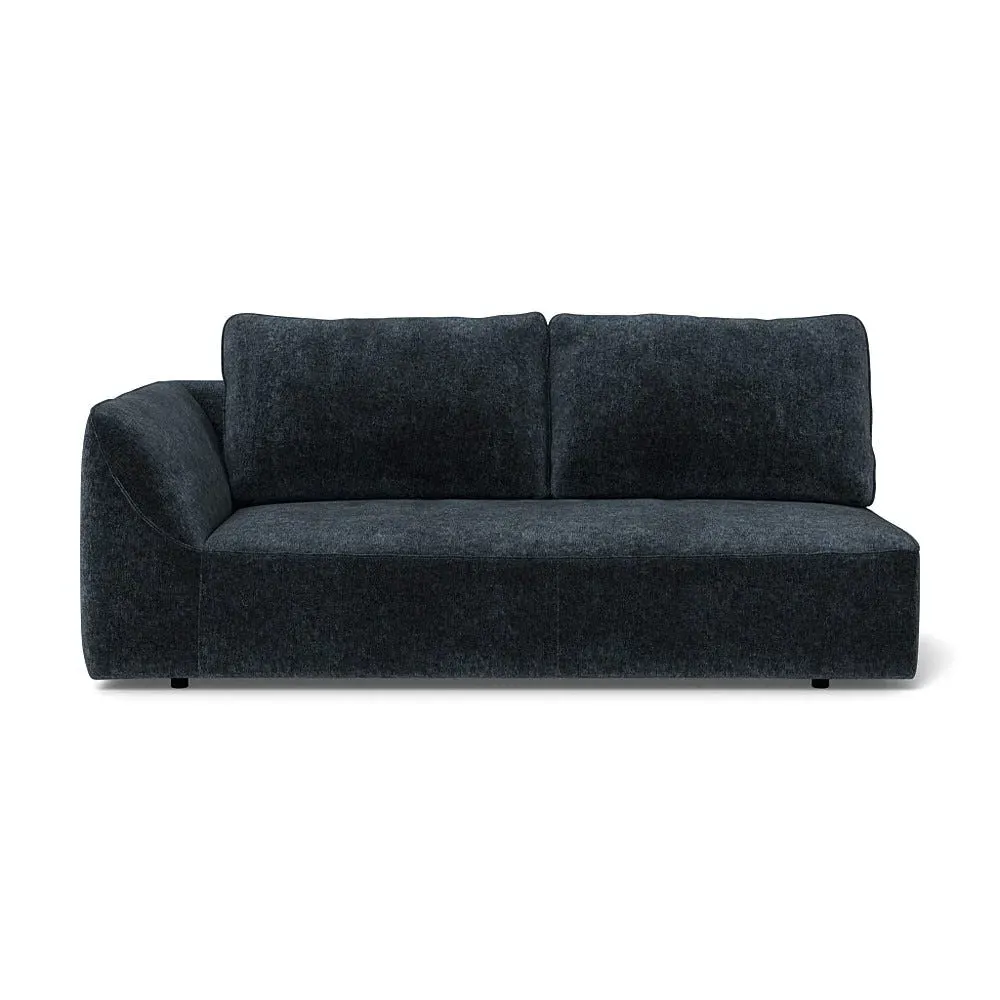 RHF 3-Seater Sofa Unit - Blue, Boucle Velvet