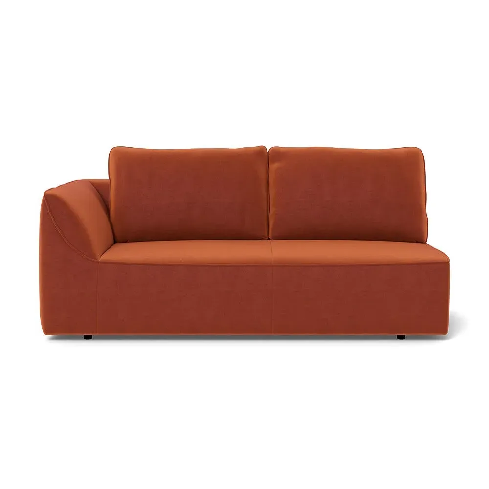 RHF 3-Seater Sofa Unit - Brown, Cotton Velvet