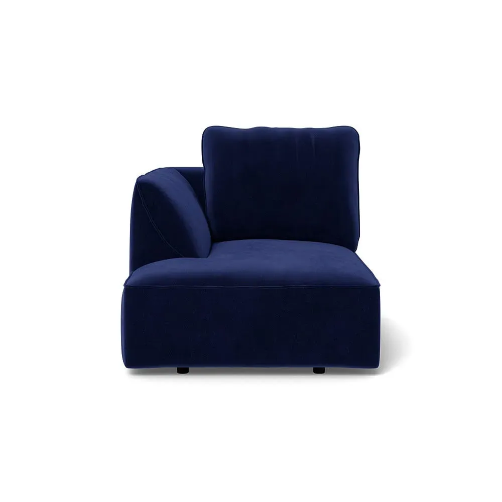 RHF Chaise Unit - Blue, Luxe Velvet