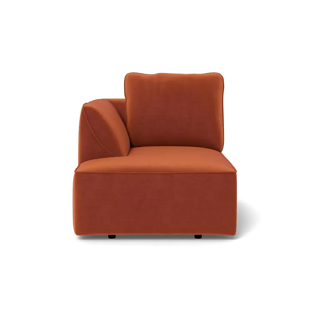 RHF Chaise Unit - Brown, Cotton Velvet