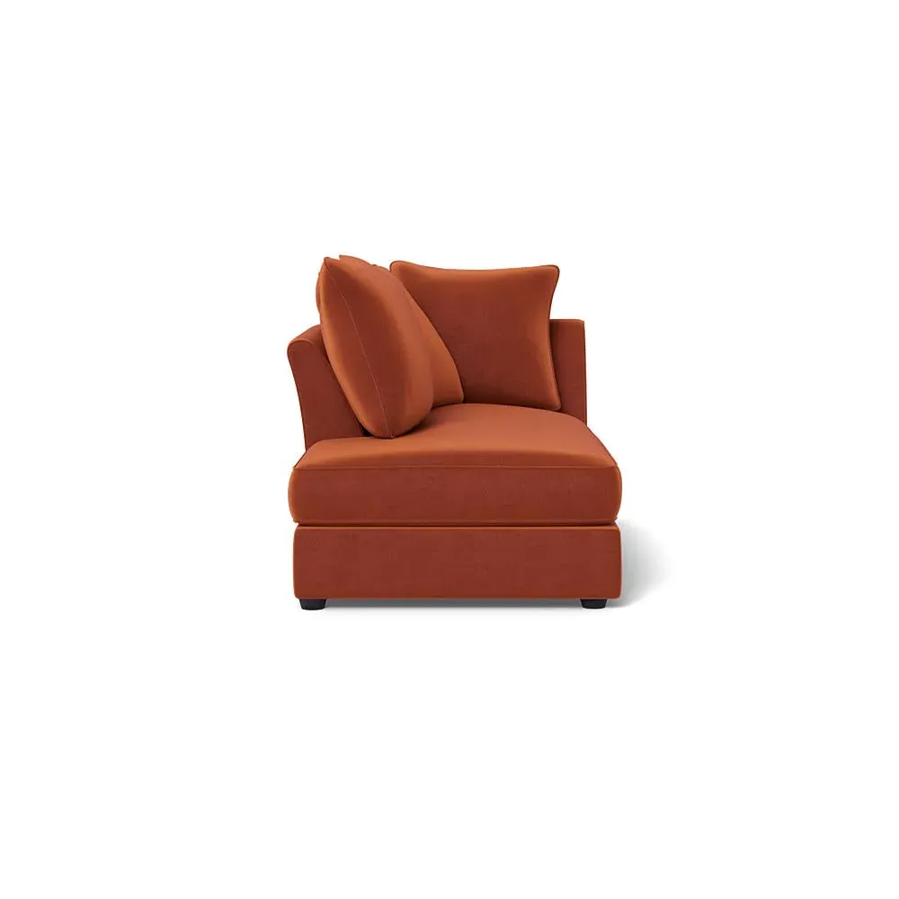 RHF Chaise Unit - Brown, Cotton Velvet