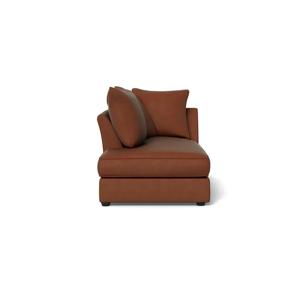 RHF Chaise Unit - Brown, Smart Luxe Velvet