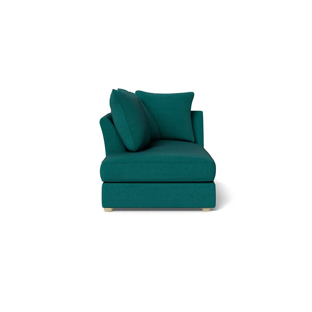 RHF Chaise Unit - Green, Brushed Cotton