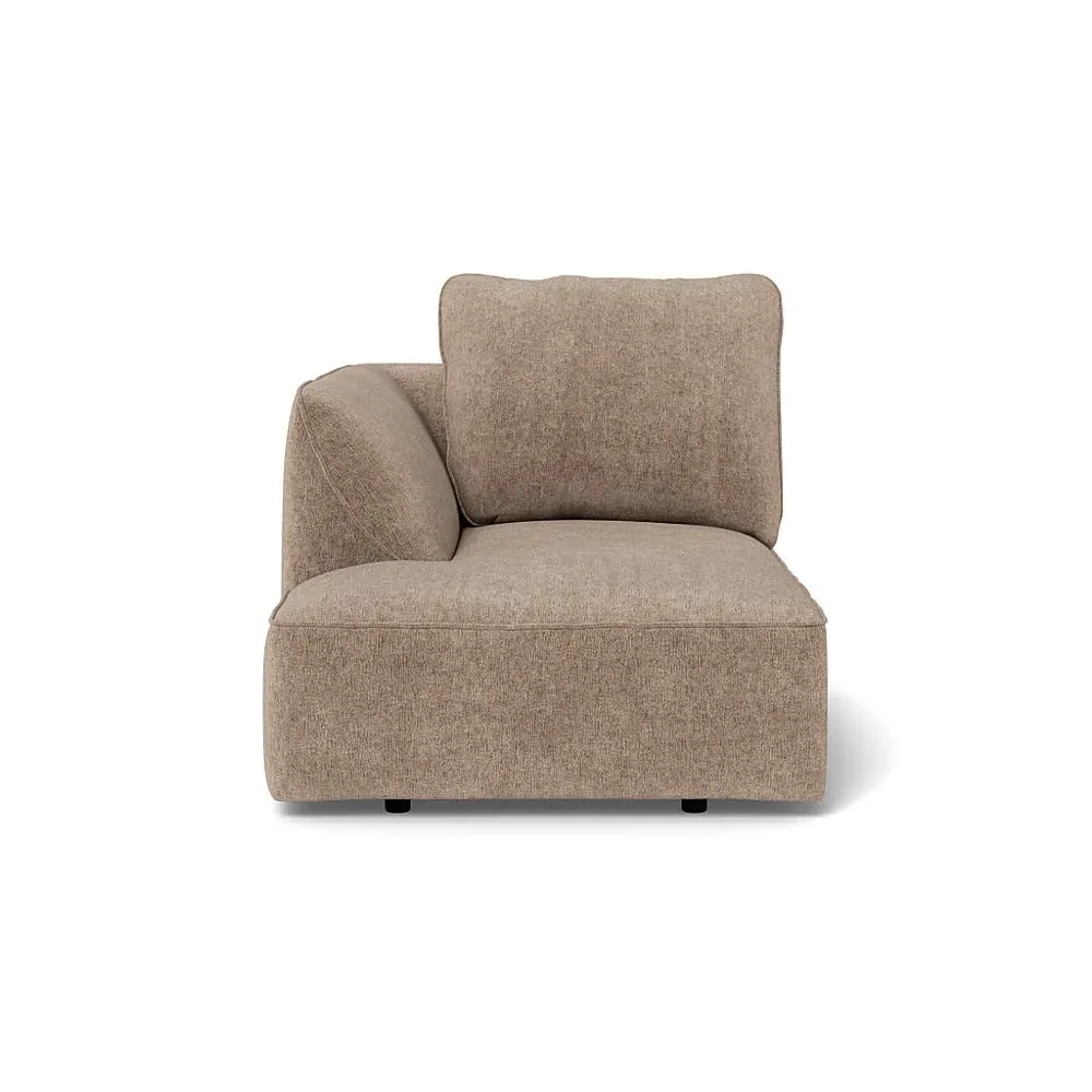 RHF Chaise Unit - Natural, Boucle Velvet