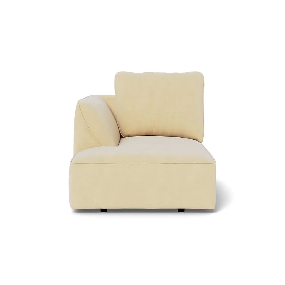 RHF Chaise Unit - Natural, Smart Luxe Velvet