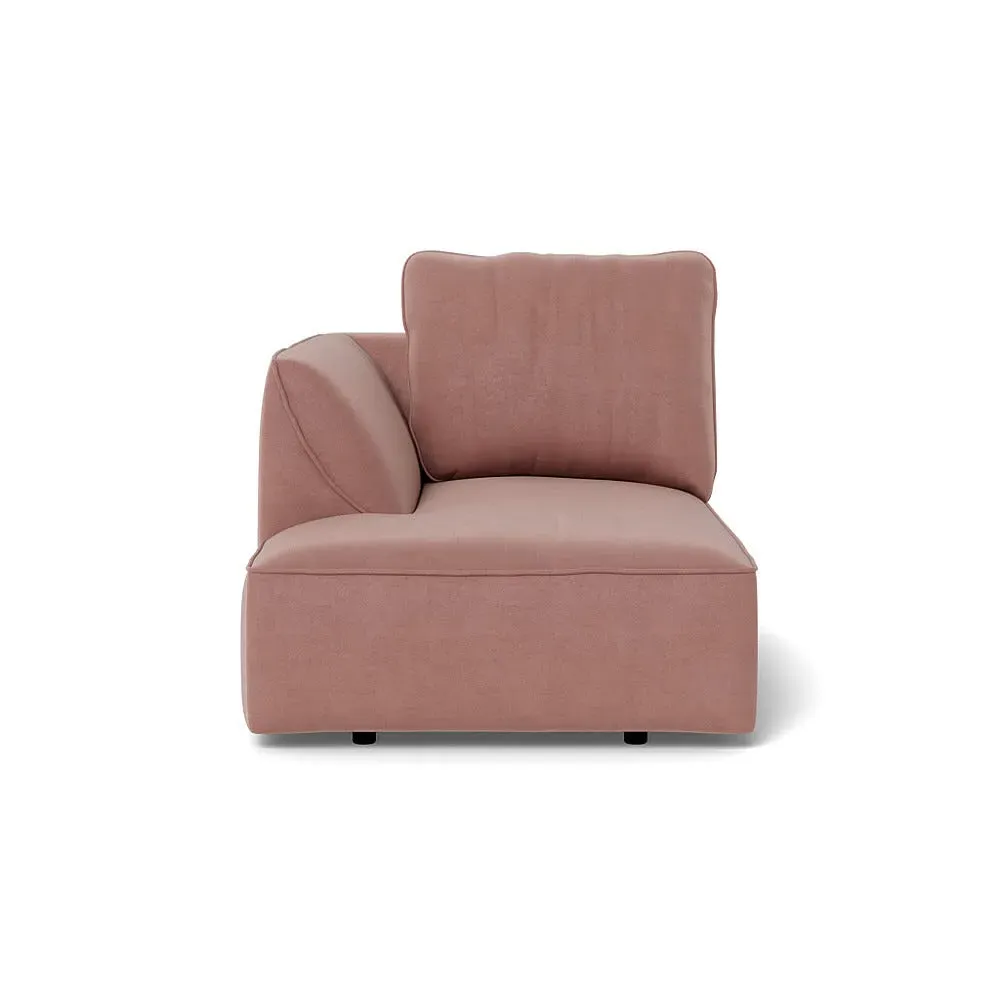 RHF Chaise Unit - Pink, Luxe Velvet