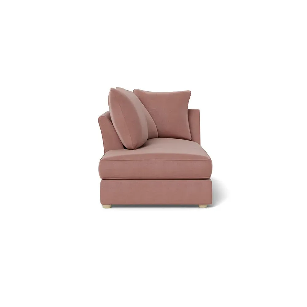 RHF Chaise Unit - Pink, Luxe Velvet