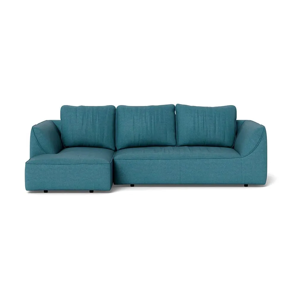 RHF Corner Chaise Sofa - Blue, Brushed Cotton image