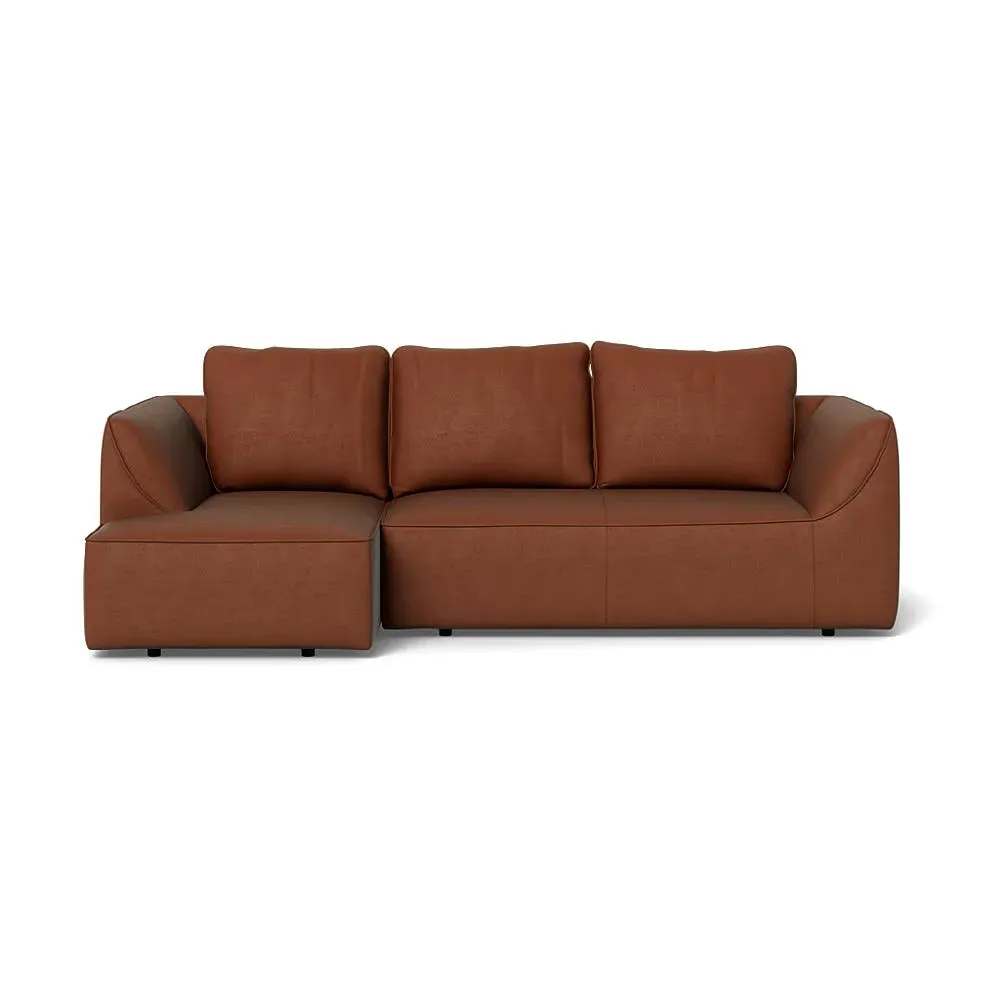 RHF Corner Chaise Sofa - Brown, Smart Luxe Velvet
