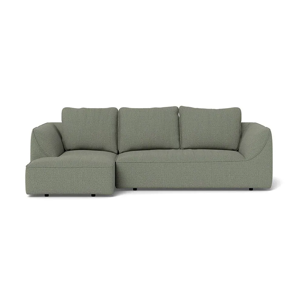 RHF Corner Chaise Sofa - Grey, Boucle Tweed