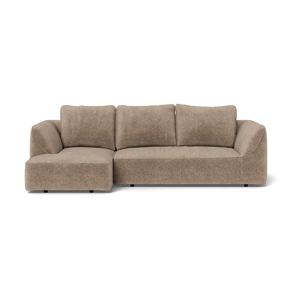 RHF Corner Chaise Sofa - Natural, Boucle Velvet