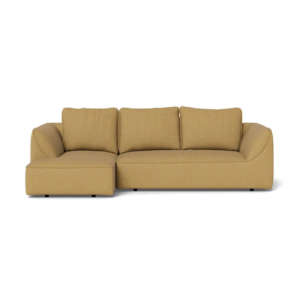 RHF Corner Chaise Sofa - Yellow, Boucle Tweed