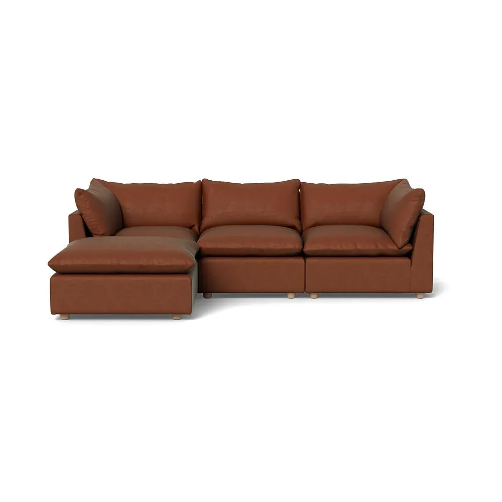 RHF Corner Sofa - Brown, Smart Luxe Velvet