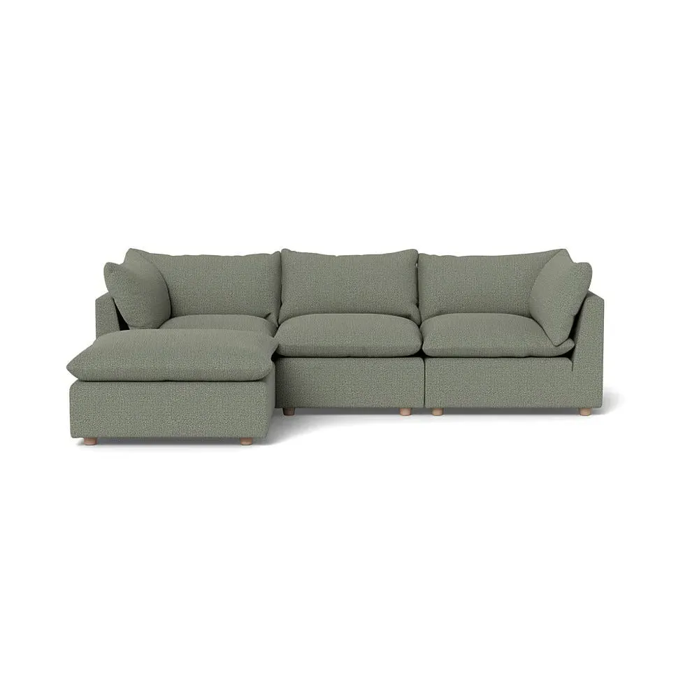 RHF Corner Sofa with Boucle Tweed - Grey, Fabric