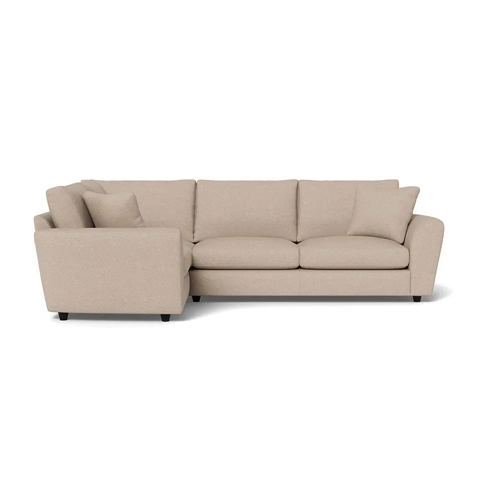RHF Corner Sofa with Curved Arms - Natural, Boucle