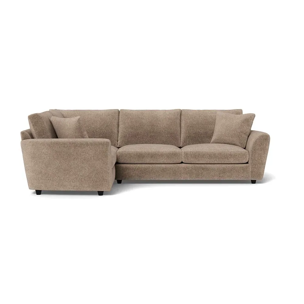 RHF Corner Sofa with Curved Arms - Natural, Boucle