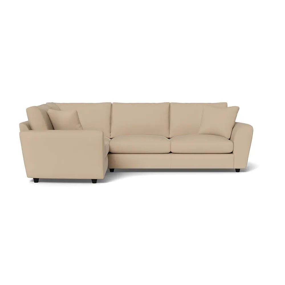 RHF Corner Sofa with Curved Arms - Natural, Linen