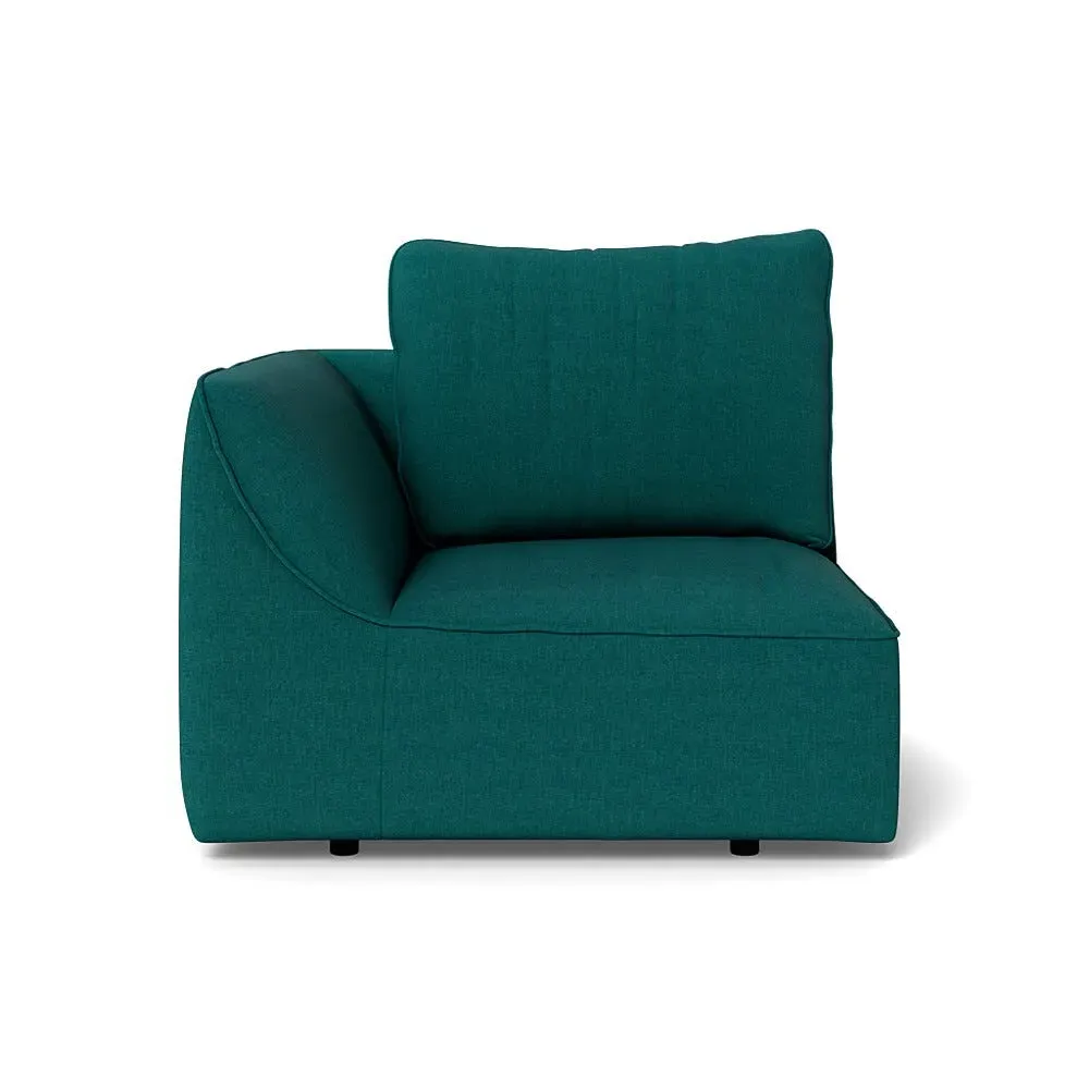 RHF Single Sofa Unit - Green, Cotton