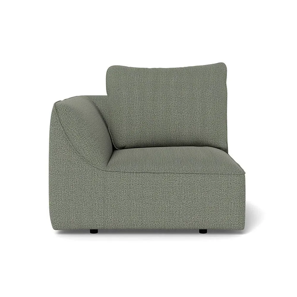 RHF Single Sofa Unit - Grey, Boucle Tweed