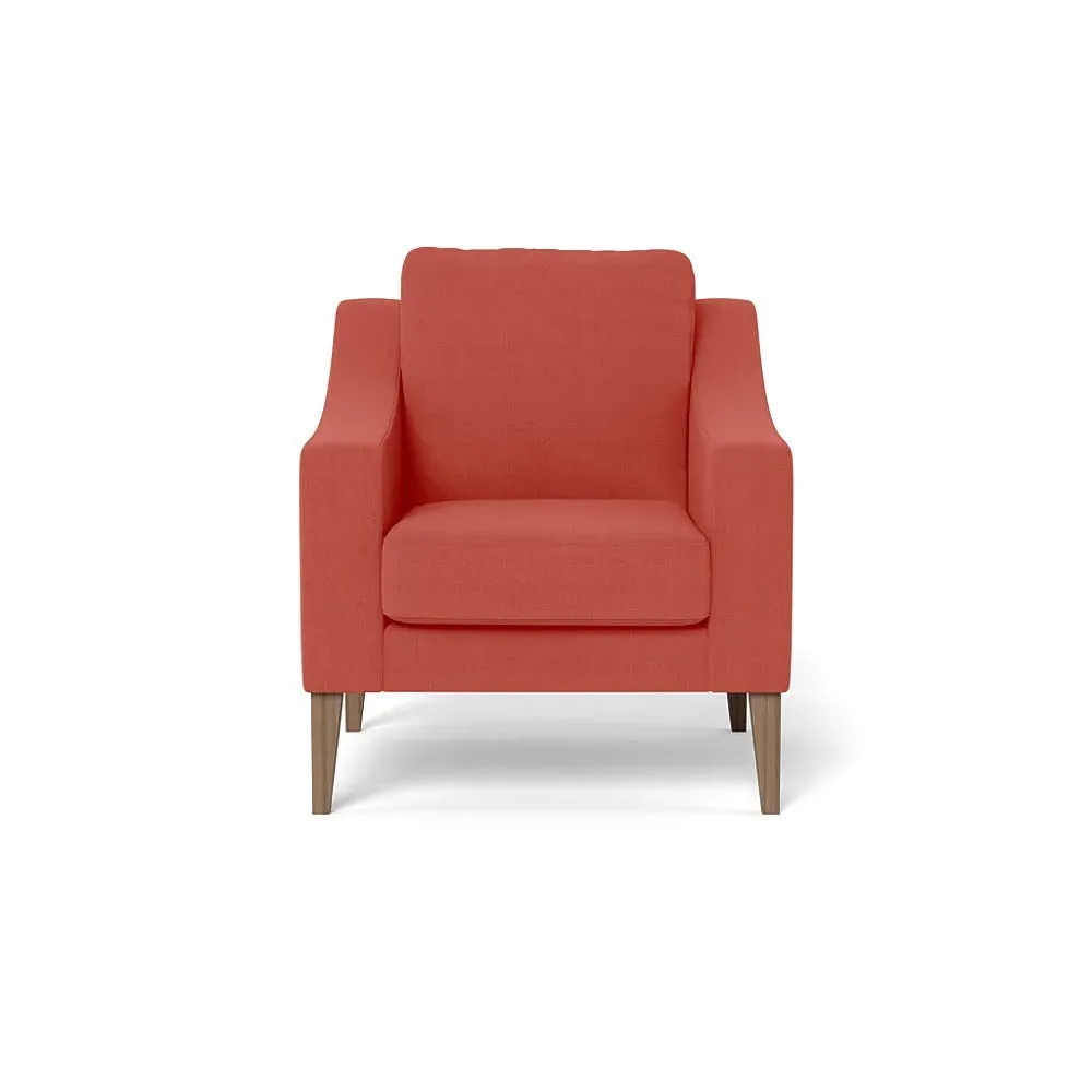 Richmond Armchair with Ash Feet - Red, Linen image