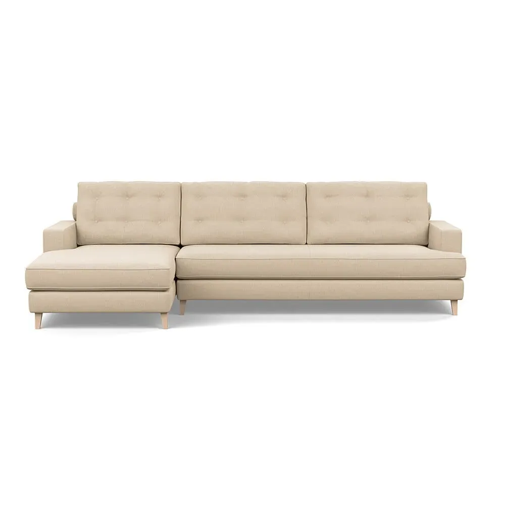 Right Corner Sofa with Chaise - Blue, Cotton image