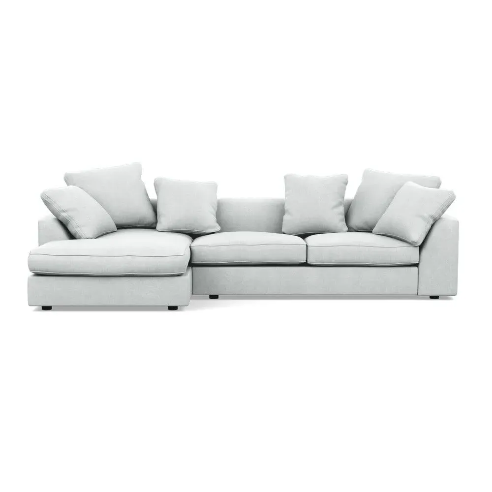 Right Corner Sofa with Chaise - Grey, Fabric