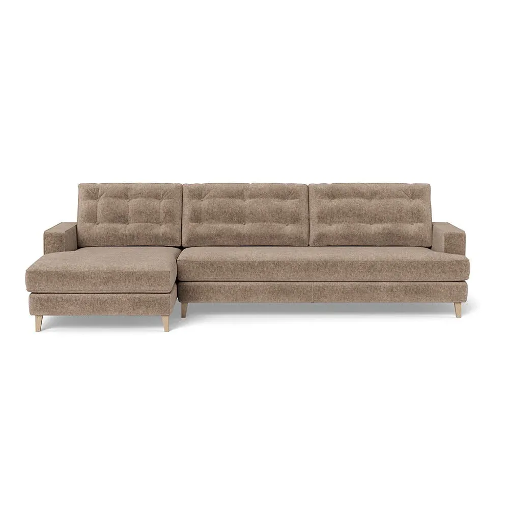 Right Corner Sofa with Chaise - Natural, Boucle