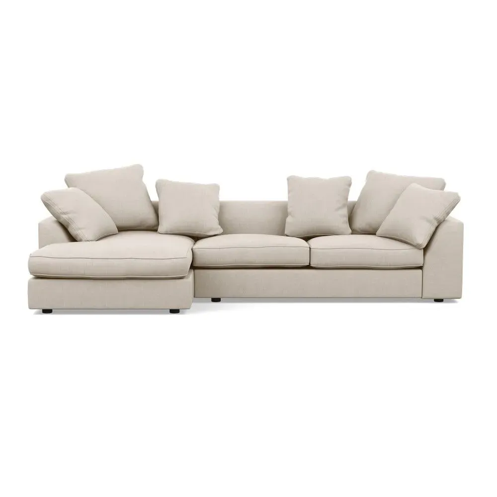 Right Corner Sofa with Chaise - Natural, Fabric