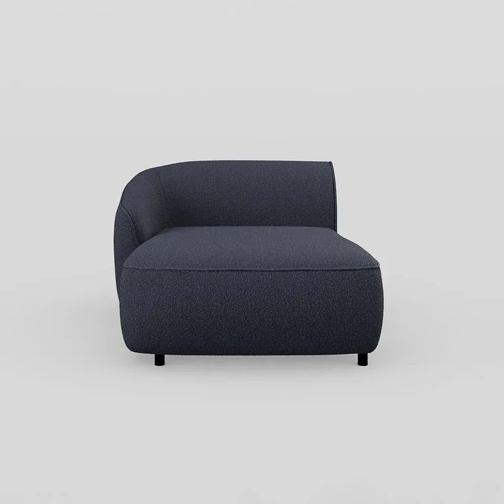 Right Hand Chaise Module - Blue, Boucle image