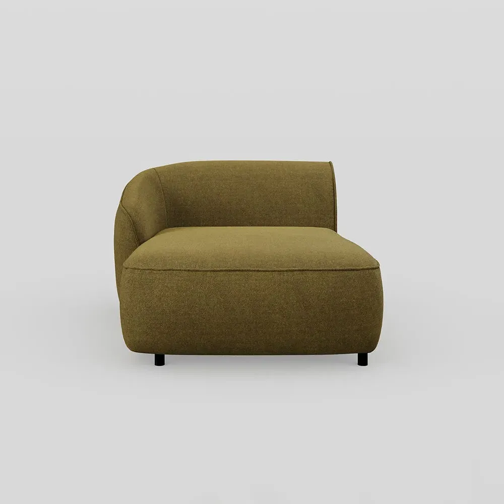 Right Hand Chaise Module - Green, Velvet