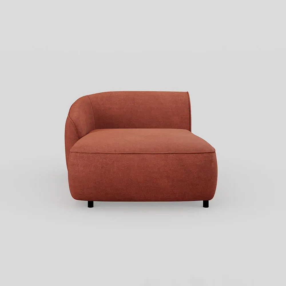 Right Hand Chaise Module - Orange, Velvet
