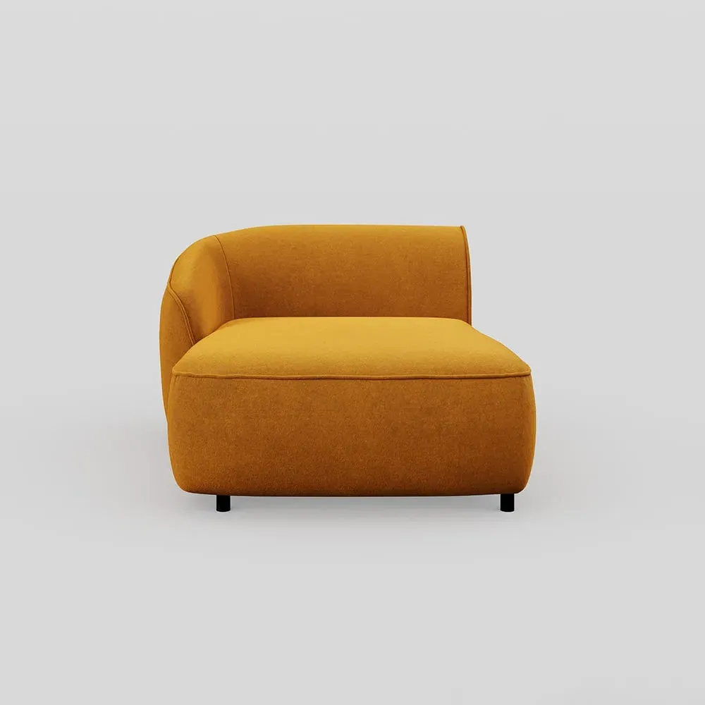 Right Hand Chaise Module - Yellow, Velvet