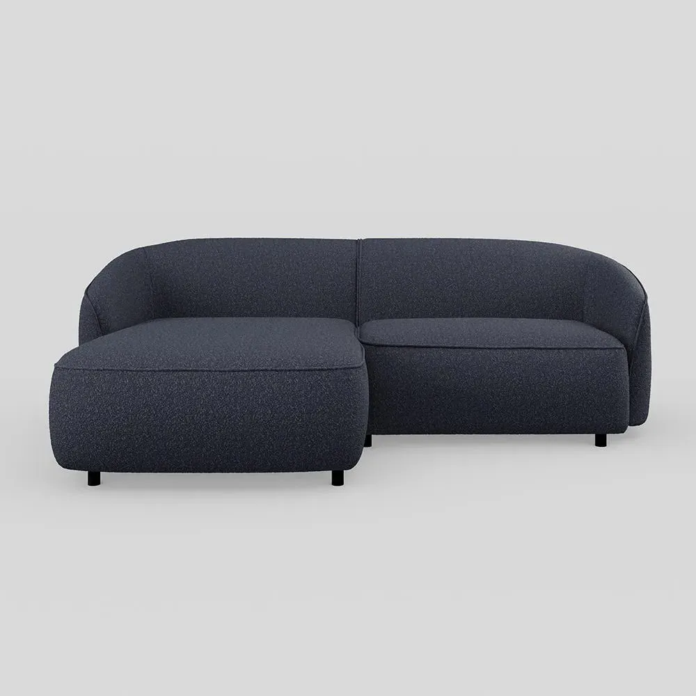 Right Hand Chaise Sofa - Blue, Boucle image