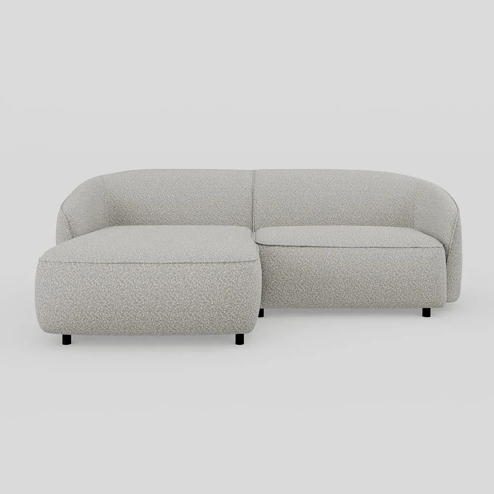 Right Hand Chaise Sofa - Cream, Boucle