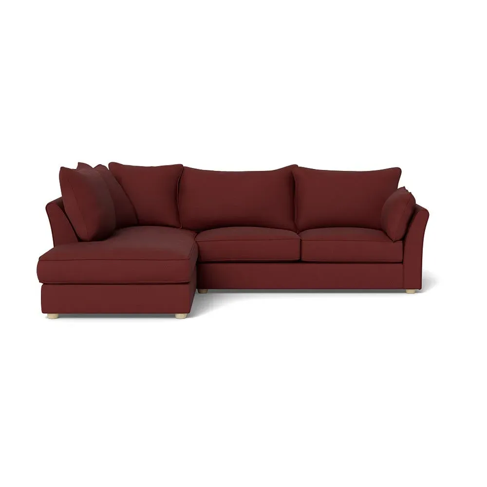 Right Hand Corner Sofa - Red, Linen-Cotton image