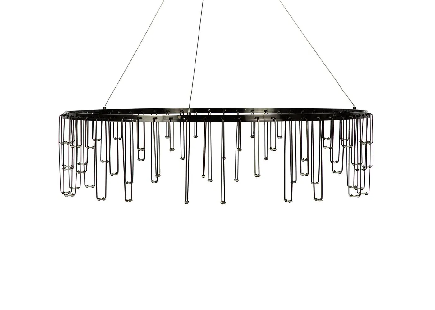 Round LED Chandelier Pendant - Black, Chrome image