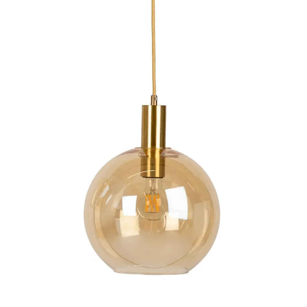 Round Pendant Light - Gold, Hand-Blown Glass image