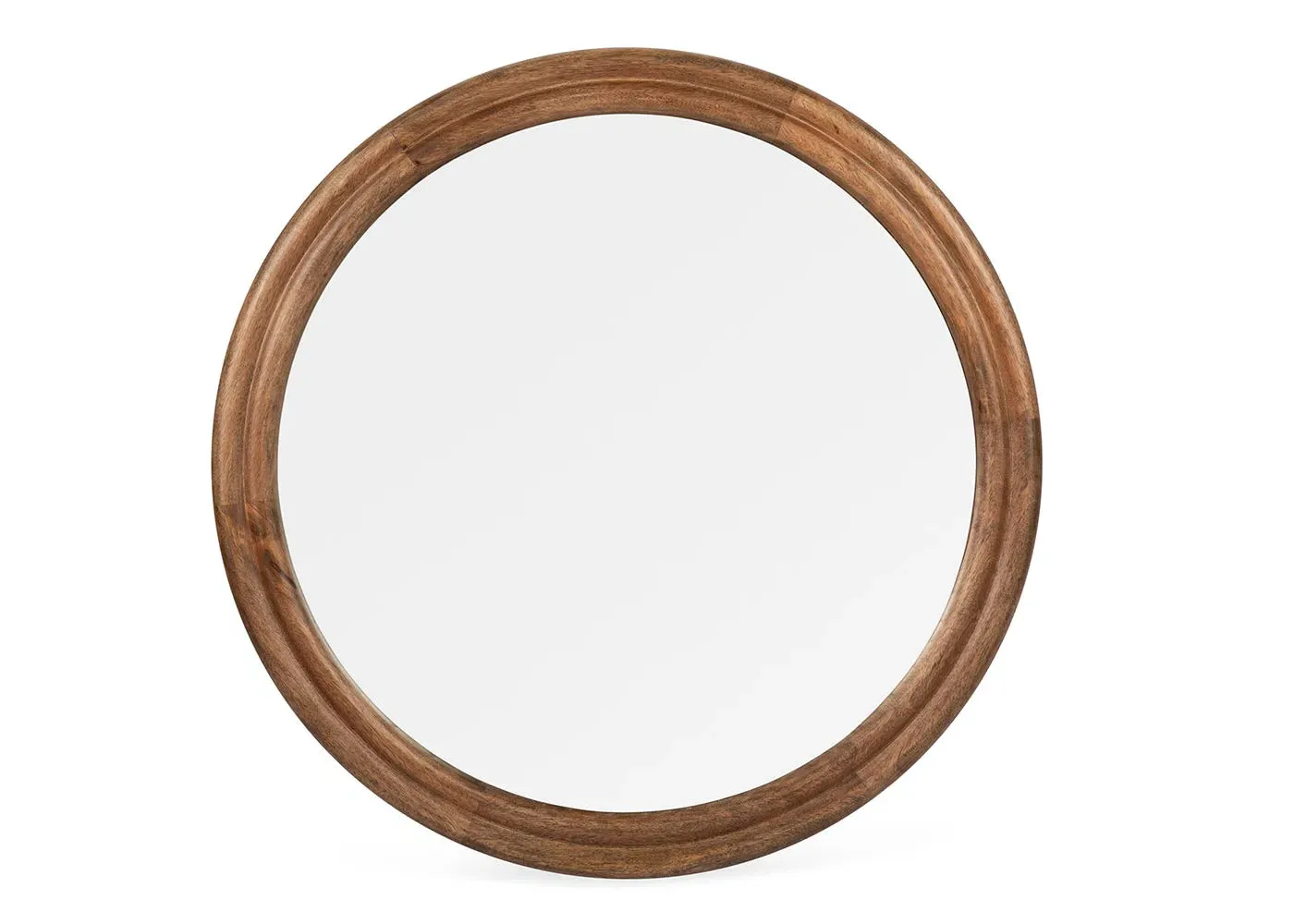 Round Wall Mirror - Walnut, Wood image