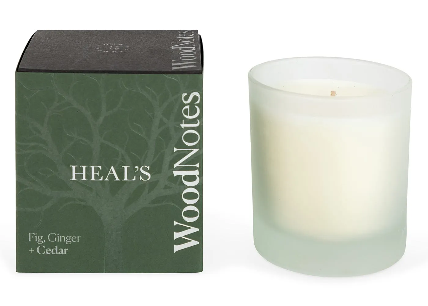 Scented Glass Candle - White, Fig Ginger Cedar image