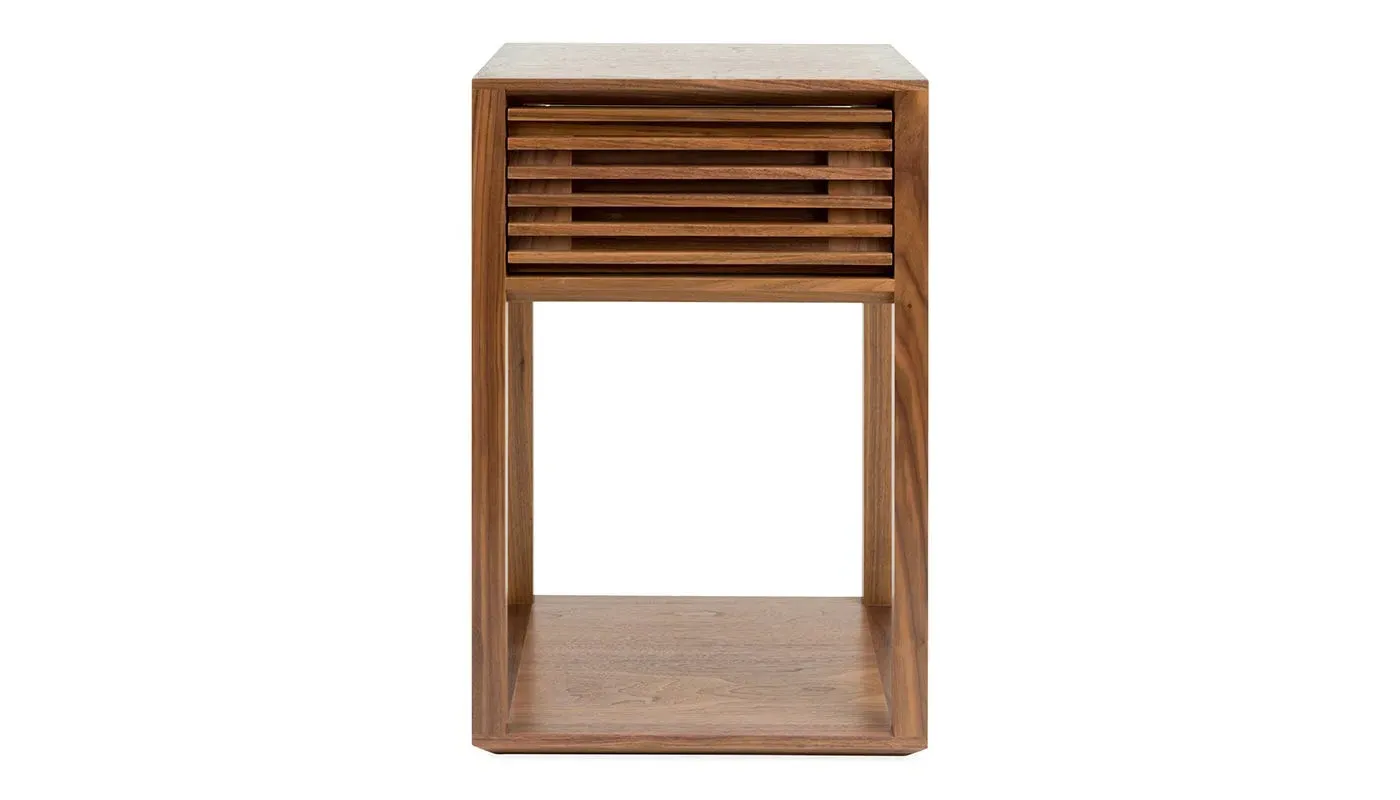 Side Table with Drawer - Dark Wood, Walnut image