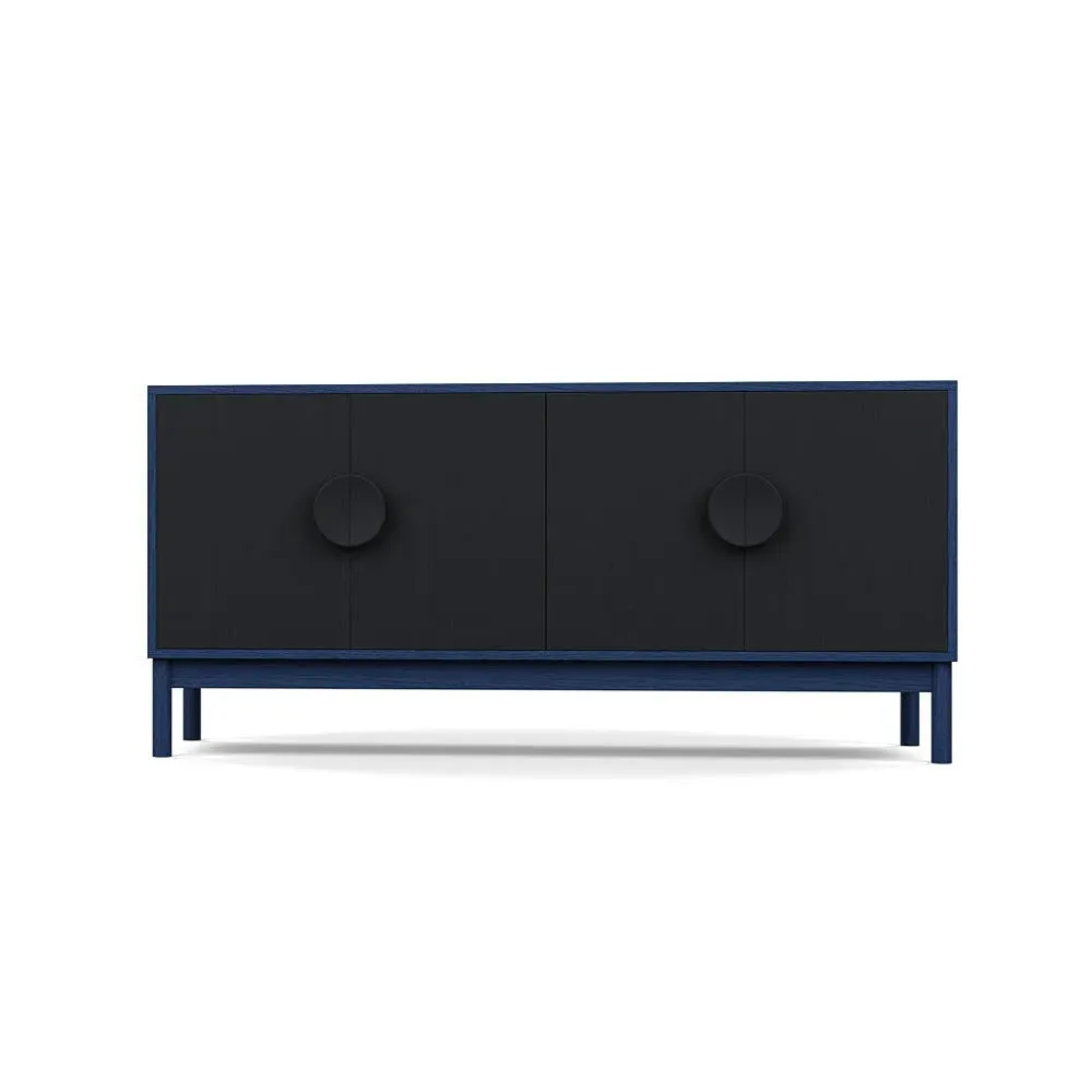 Sideboard with Black Doors - Multi, Walnut