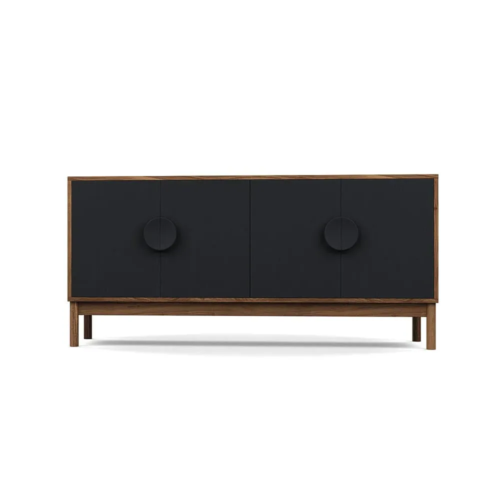 Sideboard with Black Doors - Multi, Walnut
