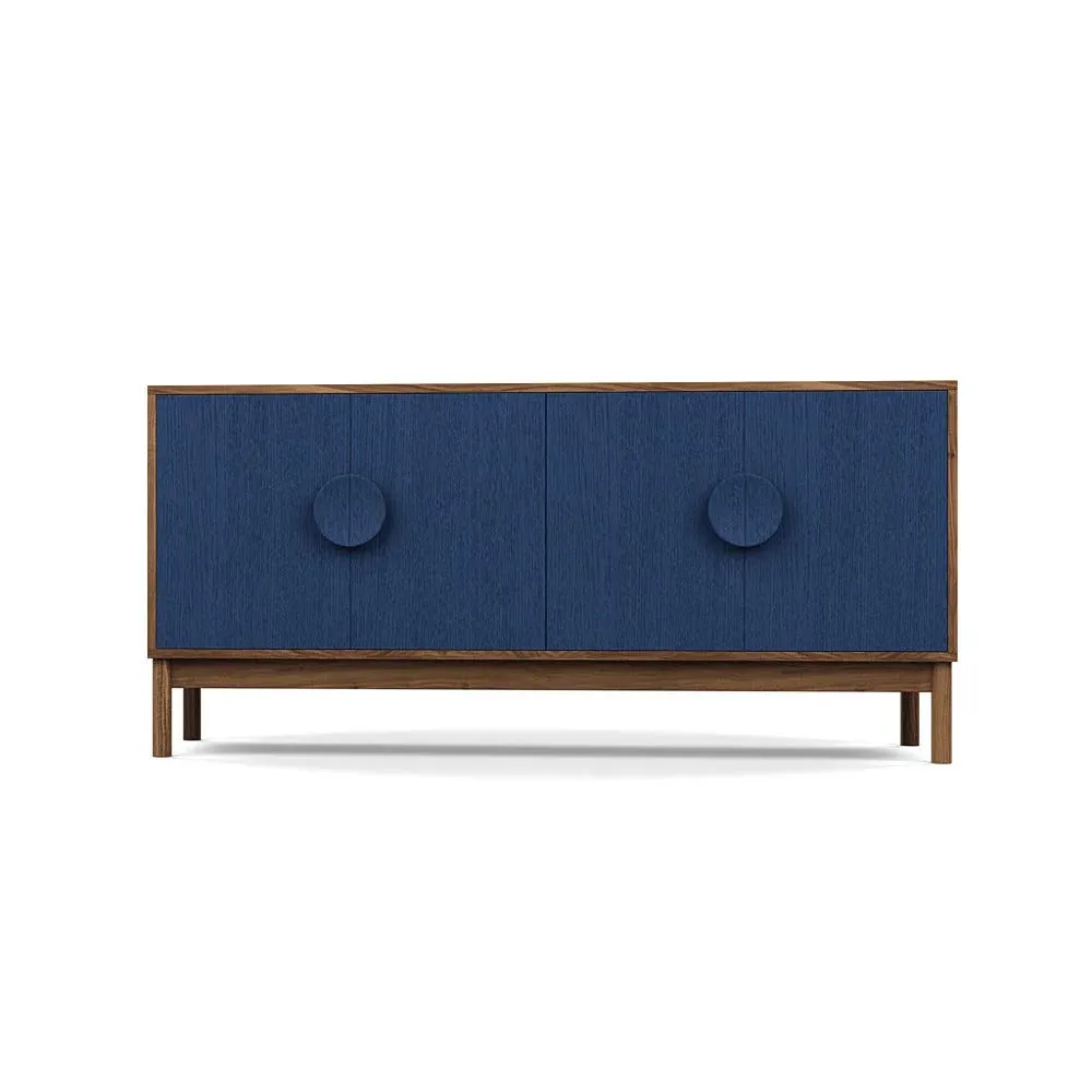 Sideboard with Blue Doors - Multi, Walnut