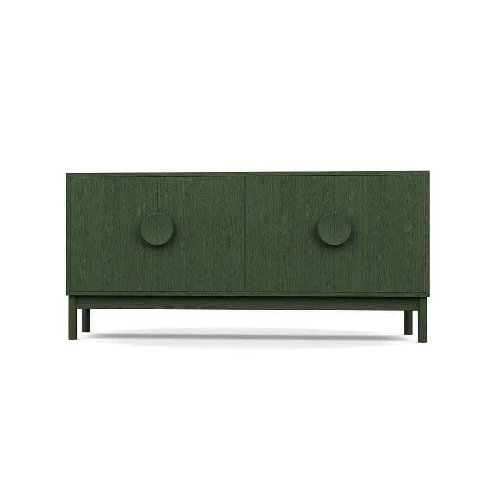 Sideboard with Green Doors - Multi, Oak