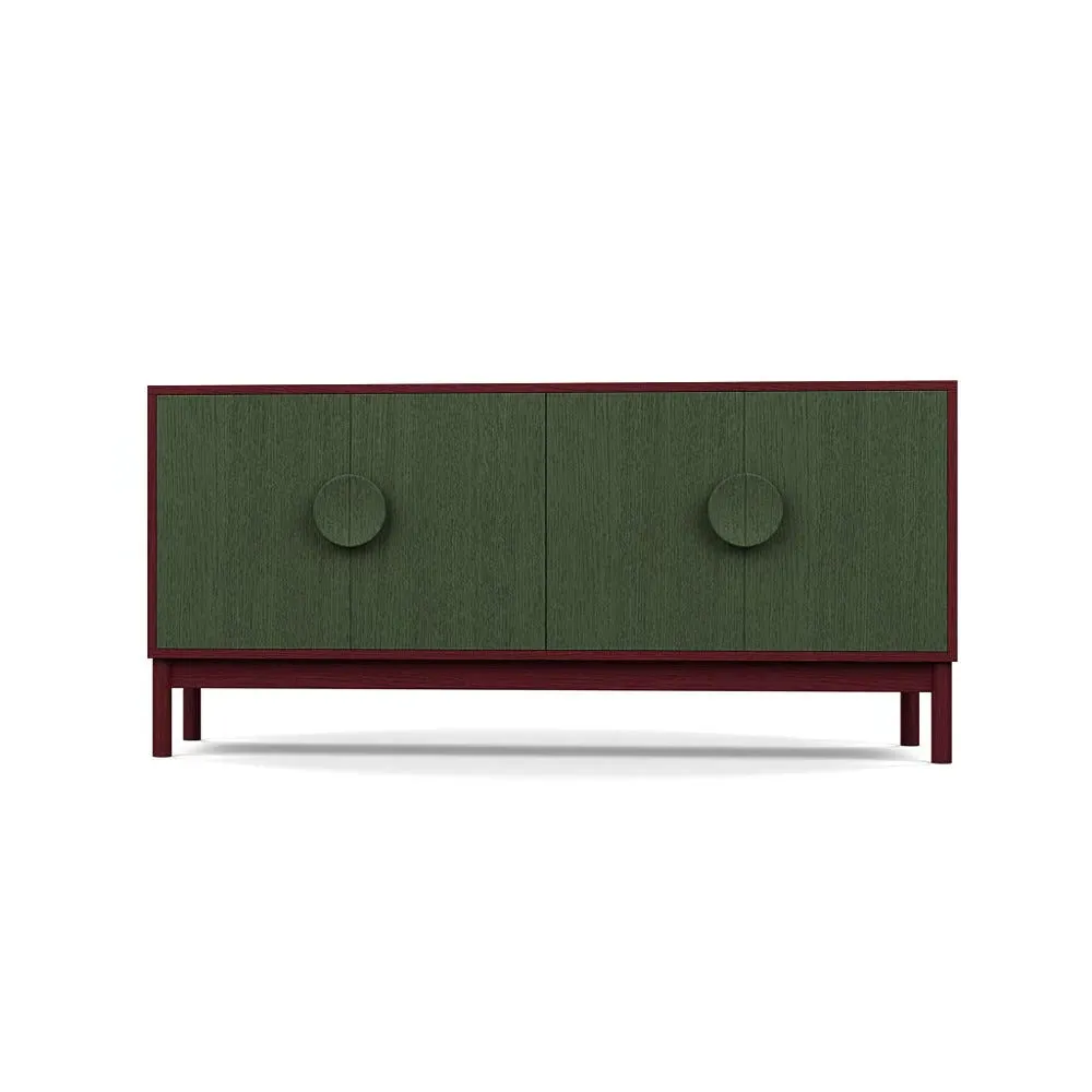 Sideboard with Green Doors - Multi, Walnut