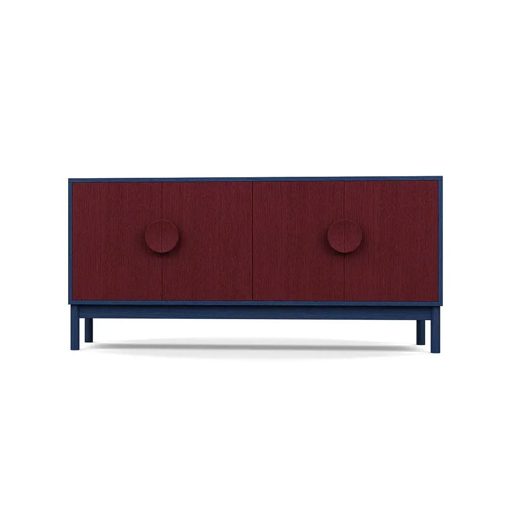 Sideboard with Red Doors - Multi, Oak
