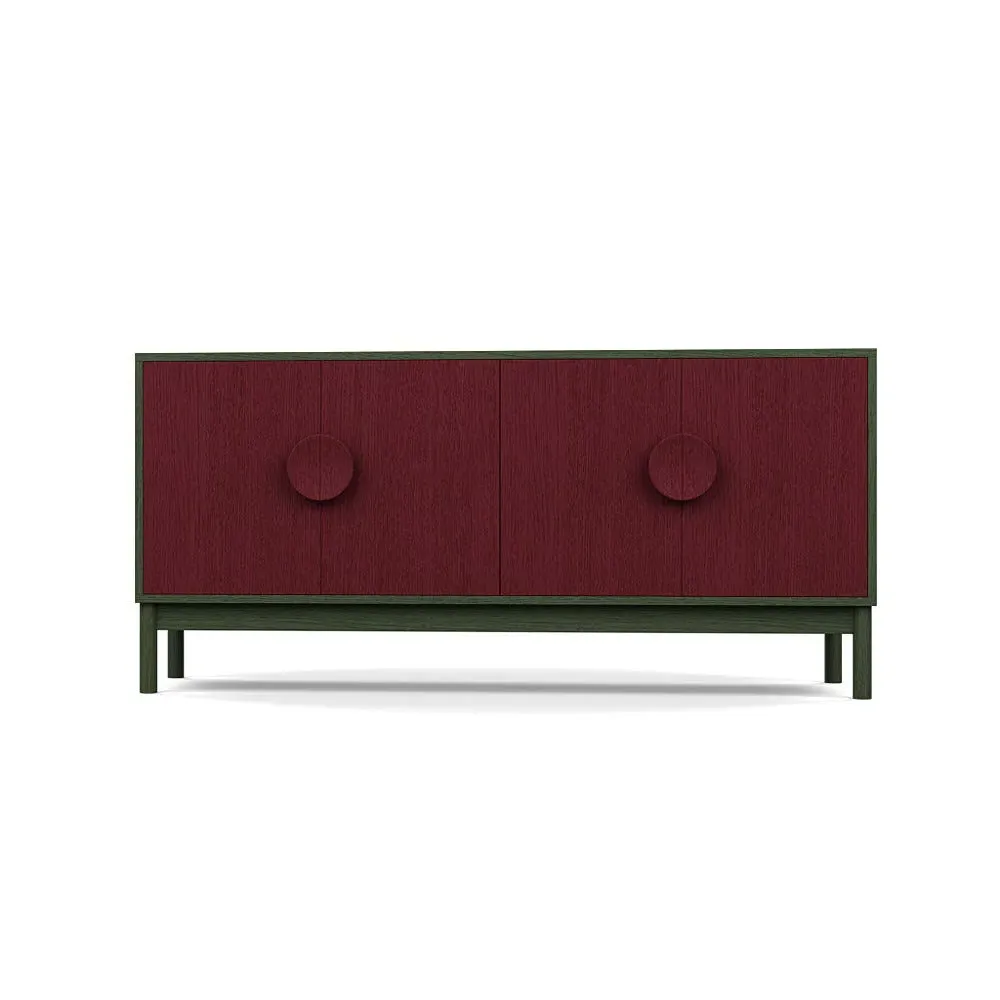 Sideboard with Red Doors - Multi, Oak