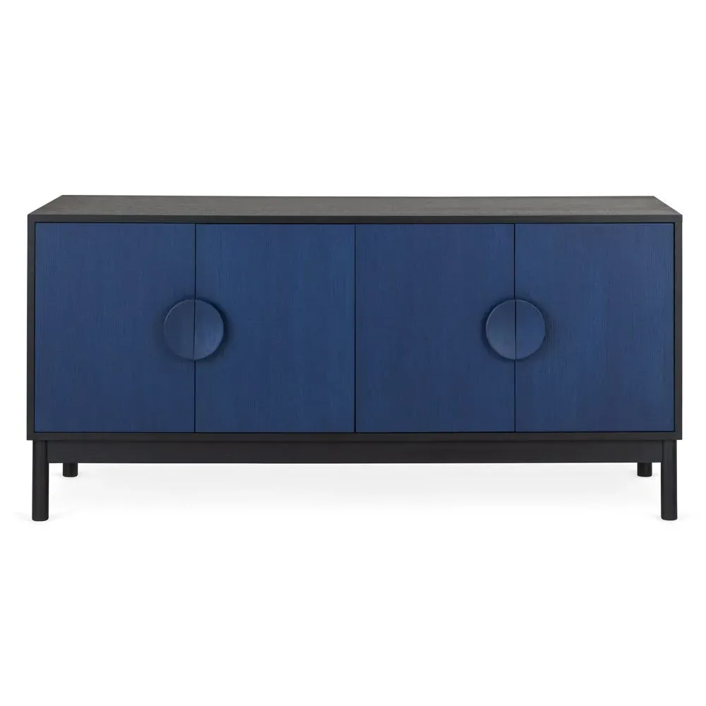 Sideboard with Red Doors - Multi, Walnut